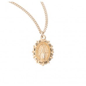 SCALLOPED MOTHER MARY MIRACULOUS MEDAL