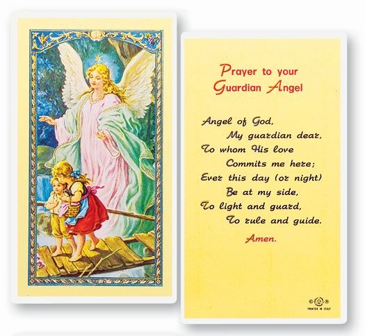 GUARDIAN ANGEL LAMINATED PRAYERCARD