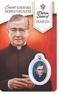 HEALING ST JOSEMARIA PRAYER CARD WITH MEDAL