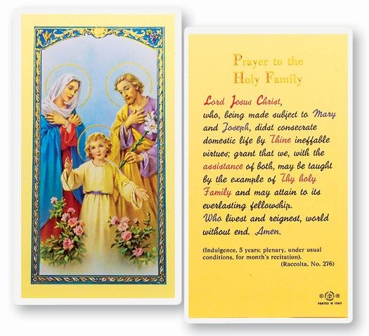 HOLY FAMILY PRAYERCARD