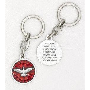 RED ENAMELED HOLY SPIRIT KEY CHAIN