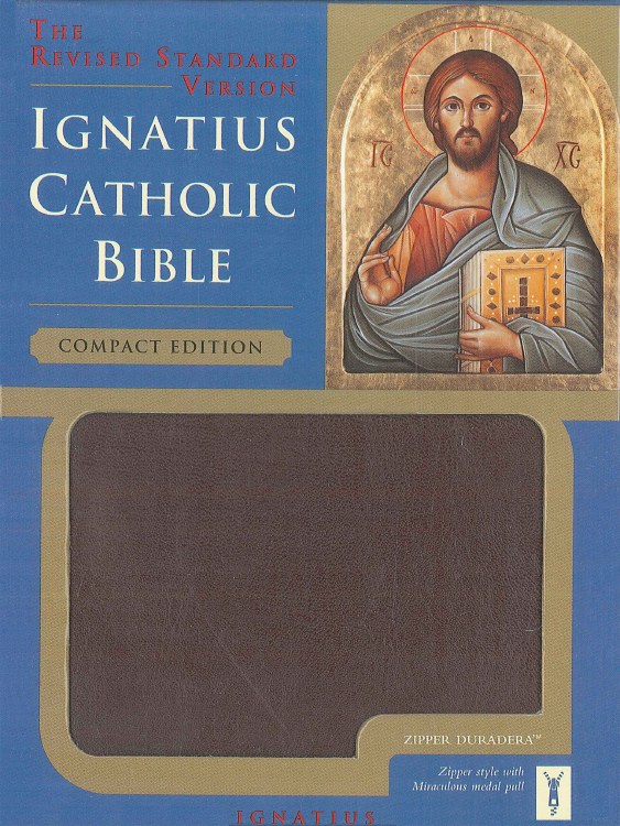 IGNATIUS BIBLE COMPACT BURGUNDY W/ZIPPER