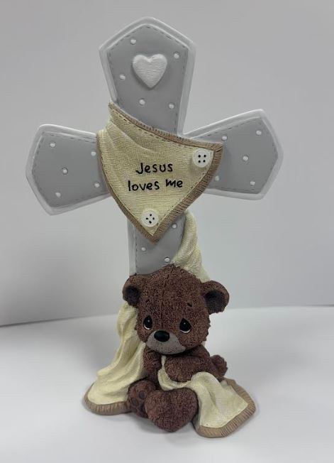 JESUS LOVES ME BEAR CROSS