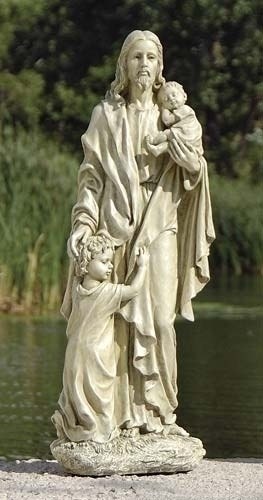 STANDING JESUS W/CHILDREN GARDEN STATUE