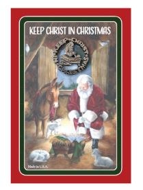 KNEELING SANTA KEEP IN CHRIST PC