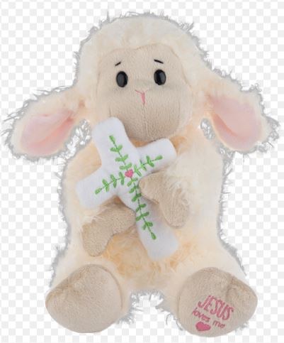 JESUS LOVES ME LAMB WITH CROSS
