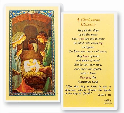 CHRISTMAS BLESSING PRAYER CARD - Divine Mercy Gift Shop