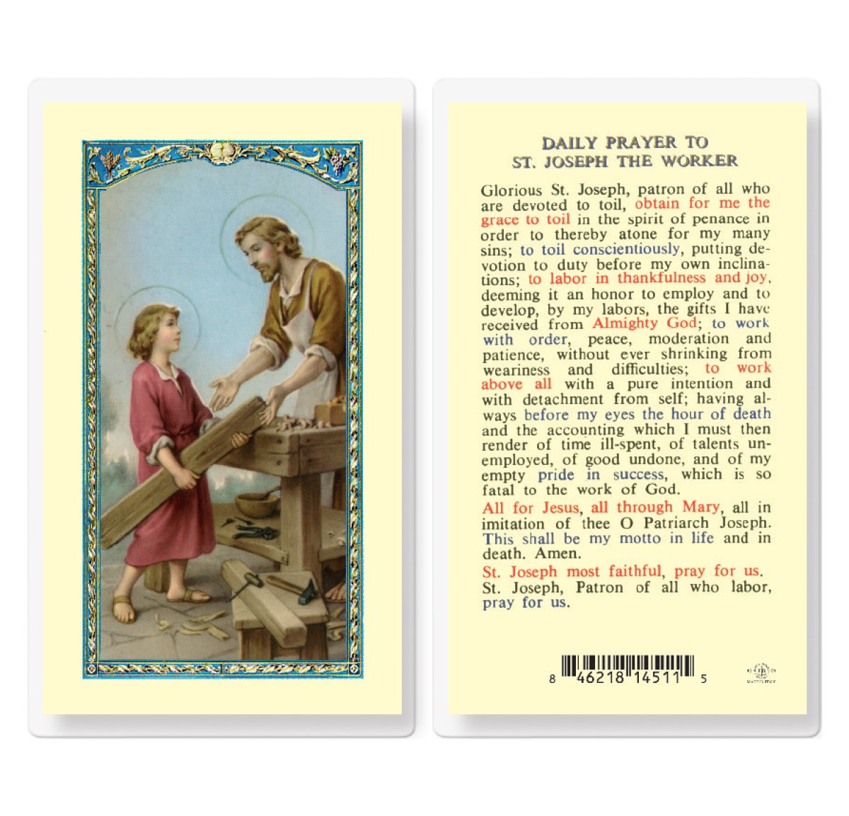 Daily Prayer To St Joseph The Worker Divine Mercy T Shop