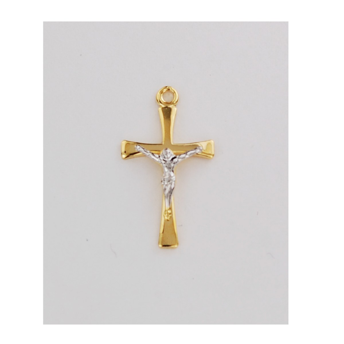 GOLD OVER STERLING CRUCIFIX WITH SILVER CORPUS - Divine Mercy Gift Shop