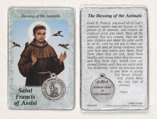 ST FRANCIS PRAYER CARD WITH MEDAL - Divine Mercy Gift Shop