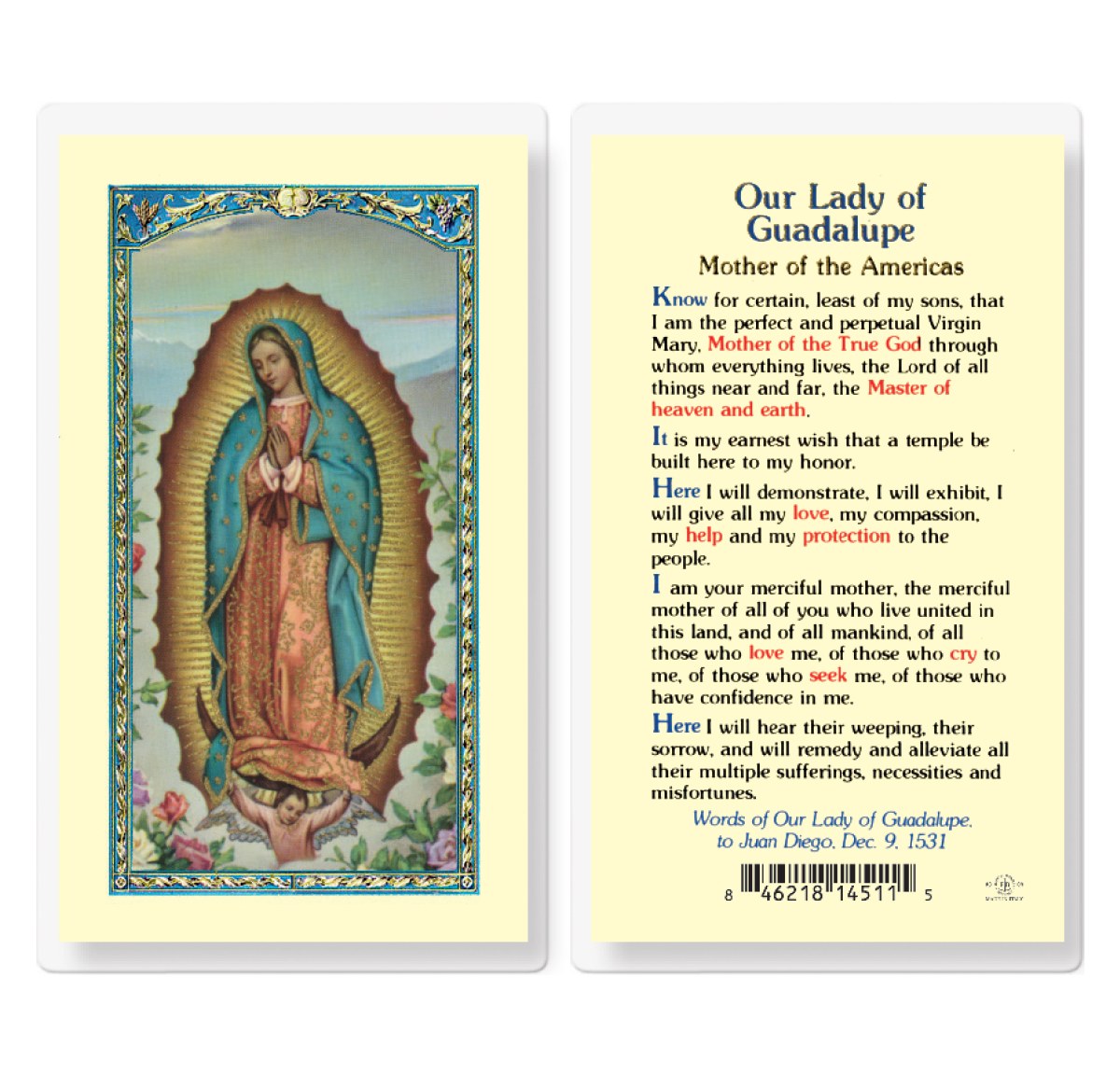 OUR LADY GUADALUPE MOTHER OF THE AMERICAS - Divine Mercy Gift Shop