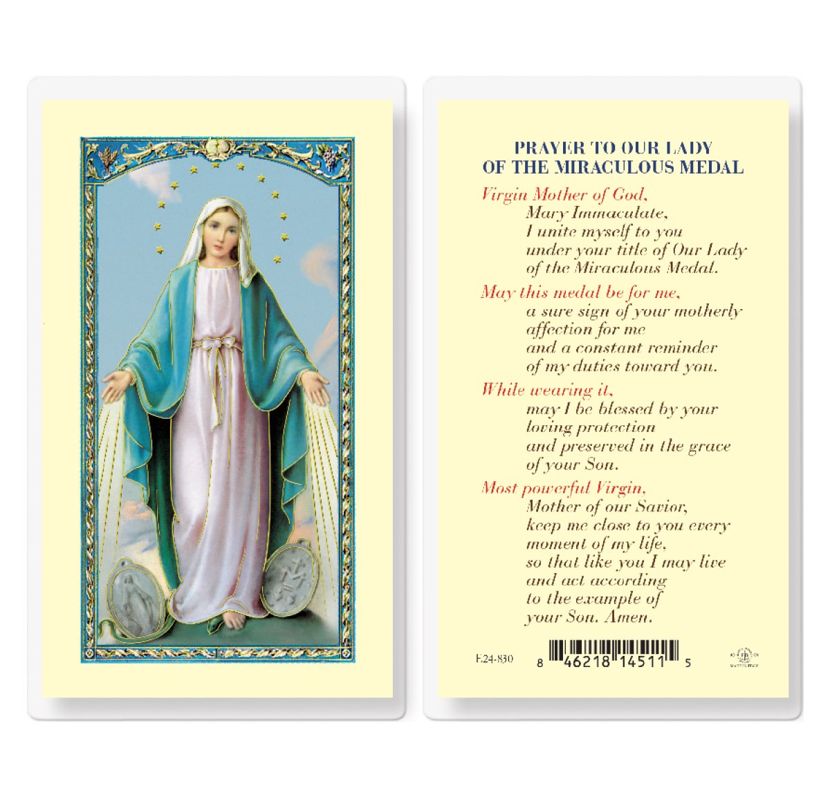 PRAYER TO OUR LADY OF THE MIRACULOUS MEDAL