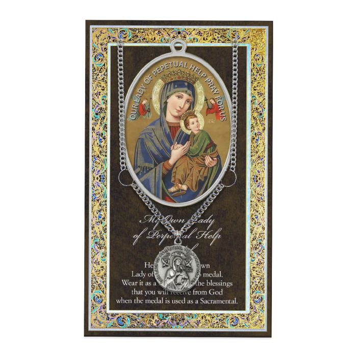 OUR LADY OF PERPETUAL HELP MEDAL AND FOLDER - Divine Mercy Gift Shop