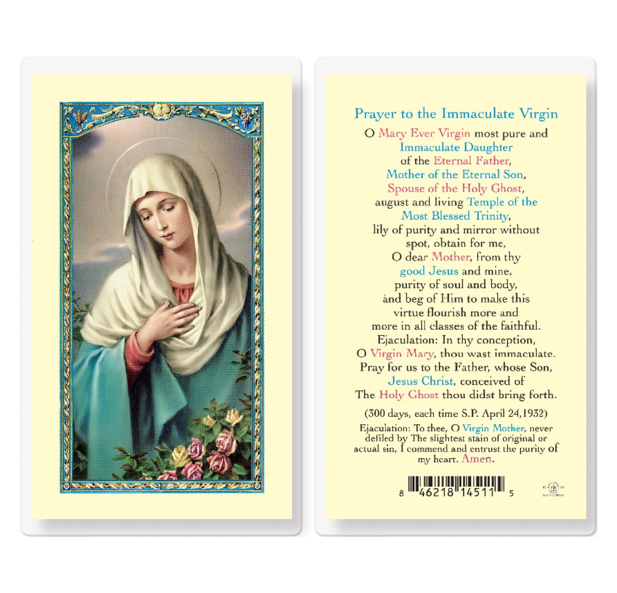 PRAYER TO IMMACULATE VIRGIN - Divine Mercy Gift Shop