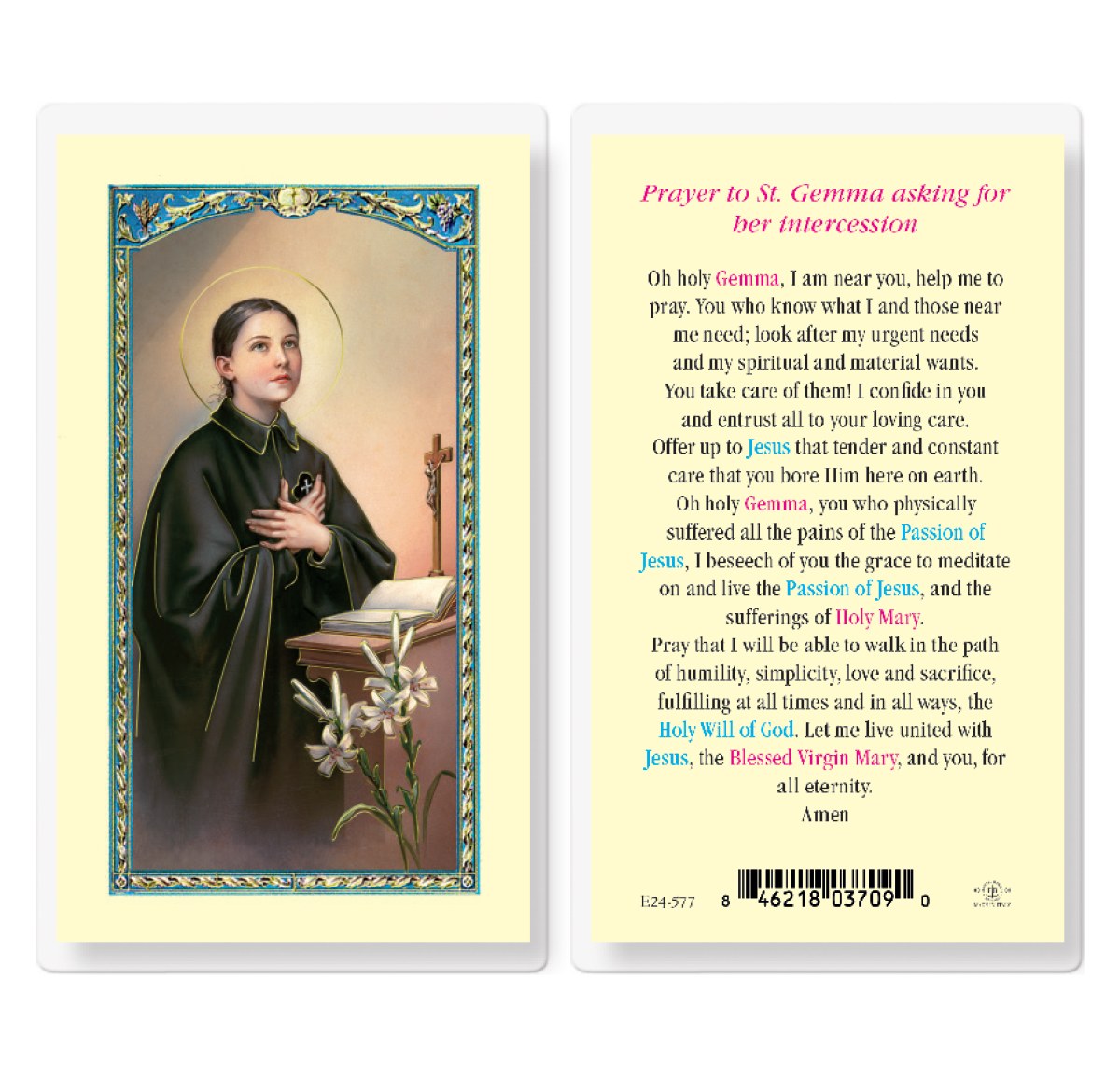 PRAYER TO ST GEMMA - Divine Mercy Gift Shop