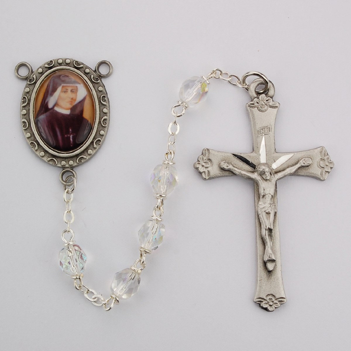 SAINT FAUSTINA CRYSTAL ROSARY - Divine Mercy Gift Shop