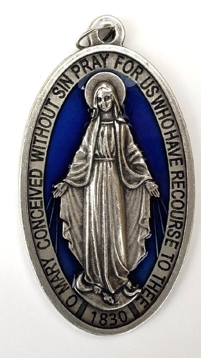 BLUE MIRACULOUS MEDAL 3.5 - Divine Mercy Gift Shop