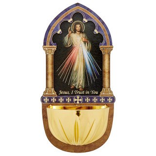 DIVINE MERCY HOLY WATER FONT 5&quot;