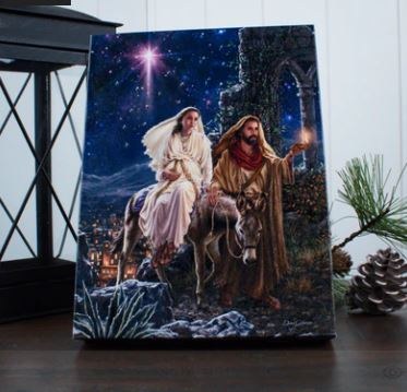 JOURNEY TO BETHLEHEM LIGHTED TABLE TOP CANVAS