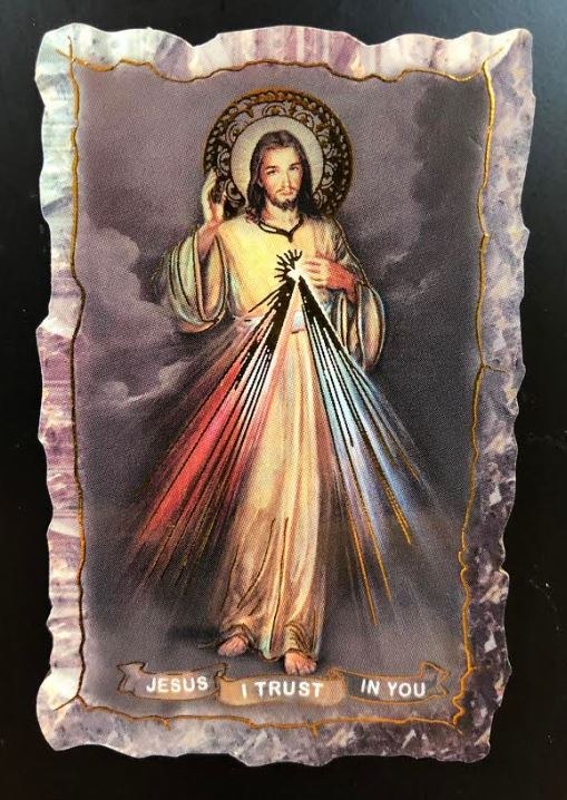 DIVINE MERCY WOOD MAGNET 2X3