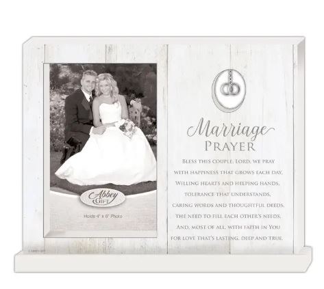 MARRIAGE PRAYER FRAME WITH DBL RING