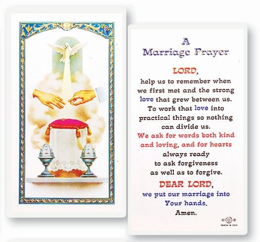 MARRIAGE PRAYER CARD