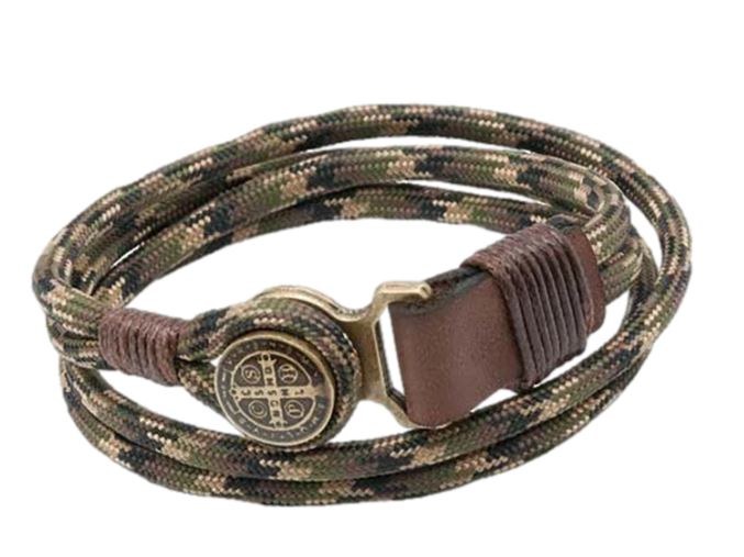MENS ST BENEDICT CAMO PARACORD BRACELET