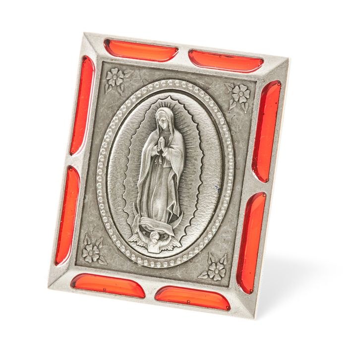 METAL FRAME - OUR LADY GUADALUPE WITH RED ACCENTS