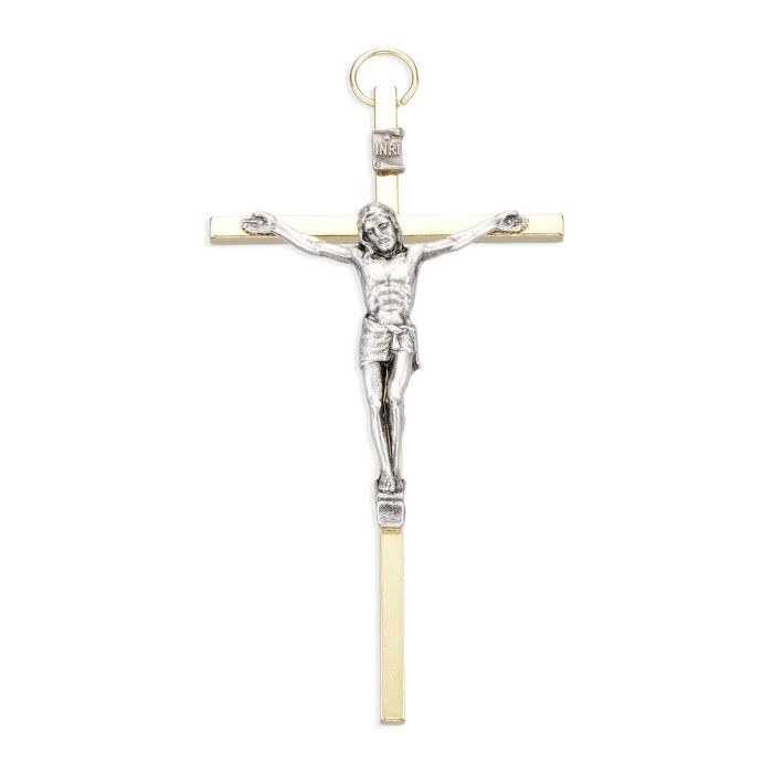4.5" CRUCIFIX WITH GOLDEN CROSS