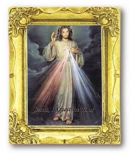 DIVINE MERCY ANTIQUE GOLD FRAME