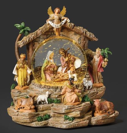 MUSICAL FONTANINI DOME NATIVITY