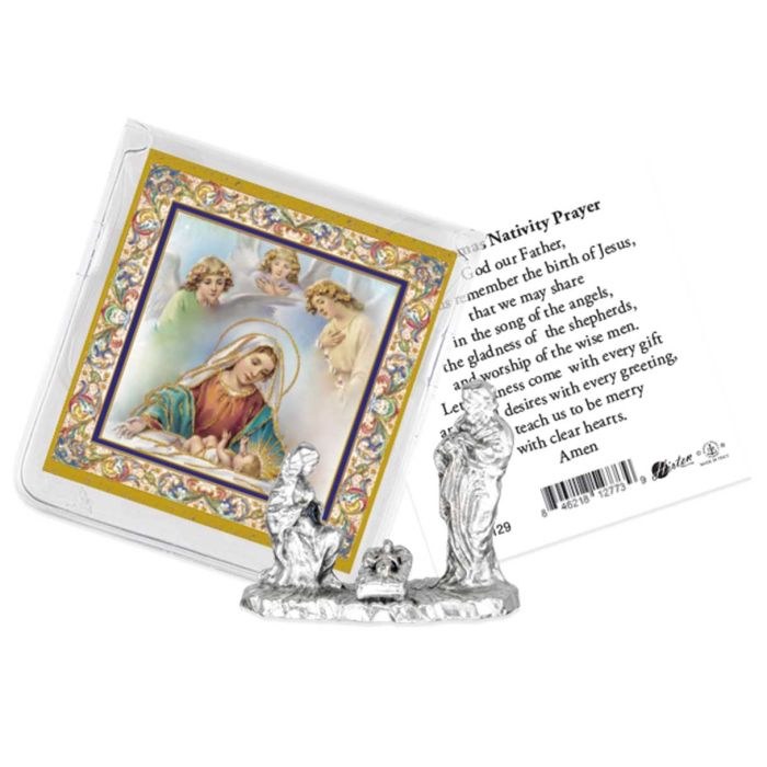 NATIVITY POCKET STATUE WITH HOLY CARD