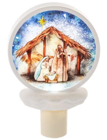 NATIVITY ROUND NIGHT LIGHT