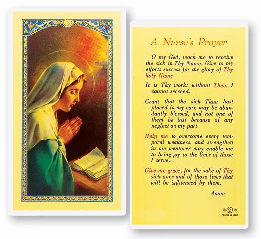NURSE'S PRAYER CARD