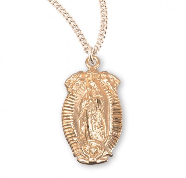 GOLD OVER SS OUR LADY  GUADALUPE MEDAL