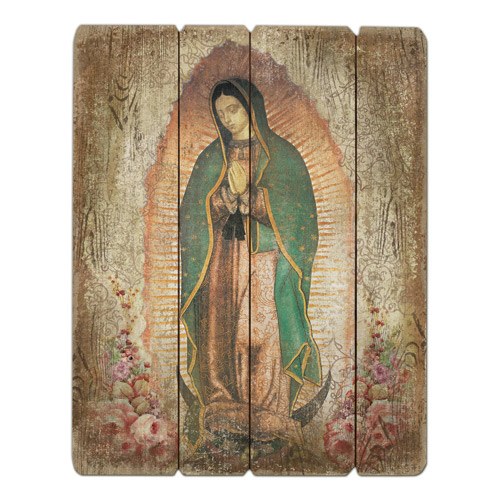 OUR LADY OF GUADALUPE WOOD PLAQUE