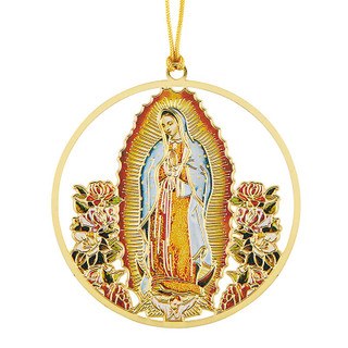 OUR LADY OF GUADALUPE BRASS ORNAMENT