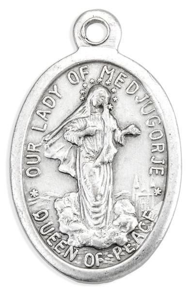 OUR LADY OF MEDJUGORIE OXIDIZED MEDAL