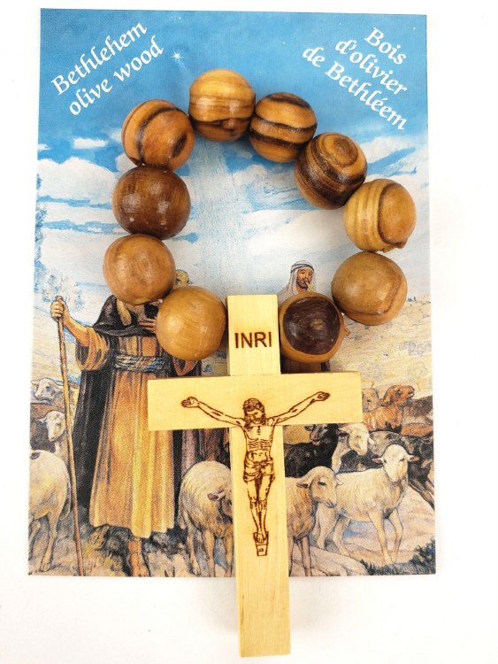 OLIVE WOOD FINGER ROSARY