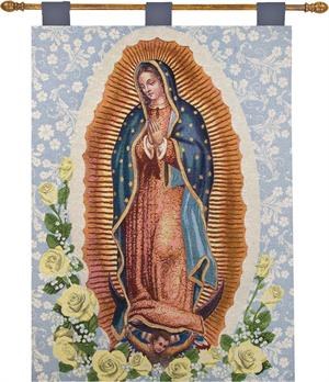 OUR LADY OF GUADALUPE 26X36 TAPESTRY WALL HANGING