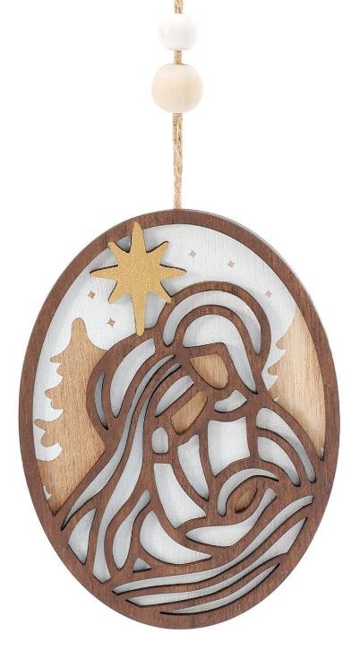OVAL HOLY FAMILY ORNAMENT