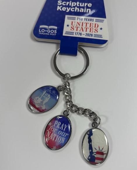 OVAL PRAY FOR OUR NATION KEYCHAIN
