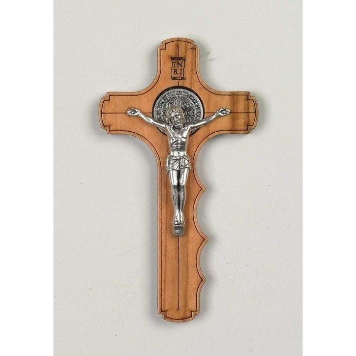 ST BENEDICT OLIVE WOOD PALM CROSS