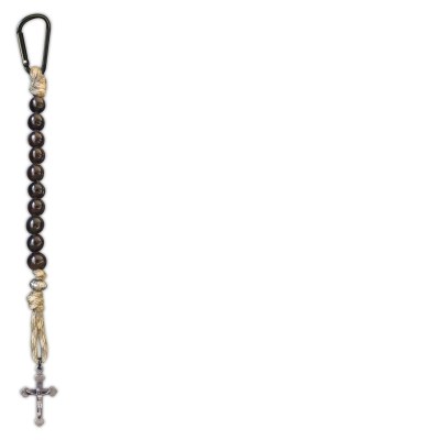 CRUCIFIX ONE DECADE BROWN PARACORD
