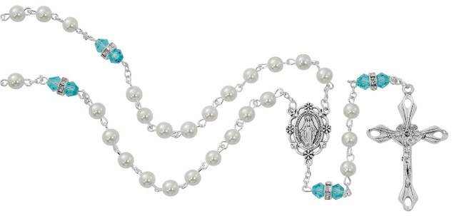 PEARL AQUA ROSARY