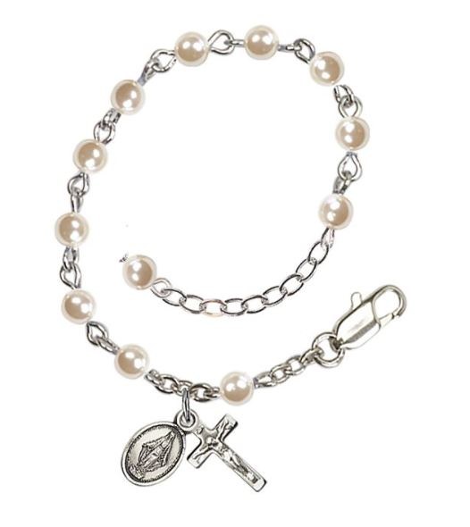 PEARL SP ROSARY BABY BRACELET