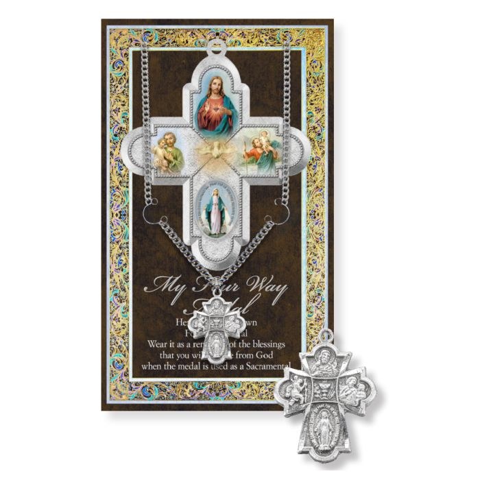 FIRST COMMUNION FOUR WAY MEDAL AND FOLDER