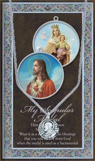 GENUINE PEWTER SCAPULAR MEDAL