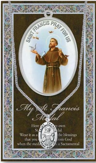 GENUINE PEWTER ST FRANCIS MEDAL