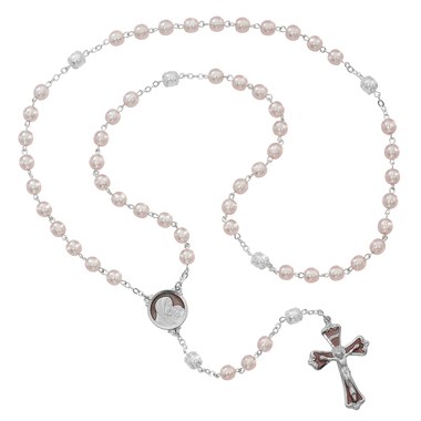 PINK PEARL ROSARY/PINK CE